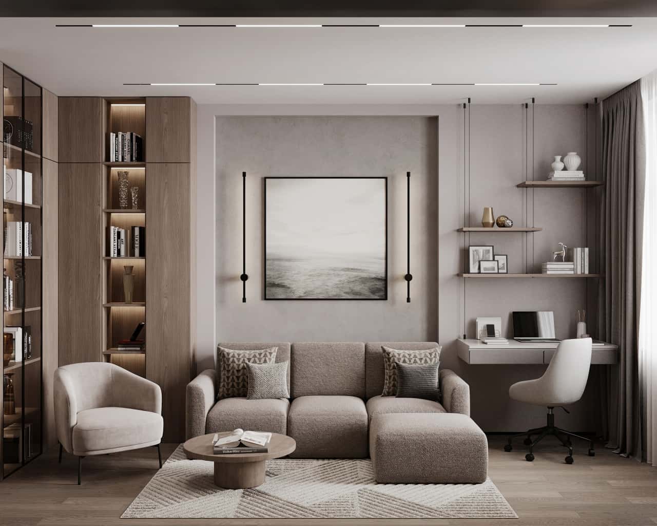 Modern furniture set display